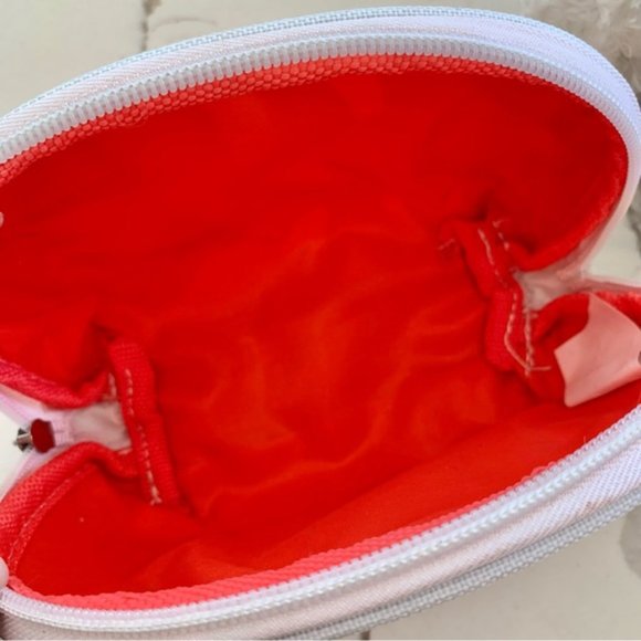 Pink White Floral Clamshell Cosmetics Makeup Bag - Picture 5 of 5